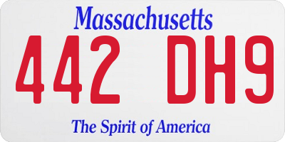 MA license plate 442DH9