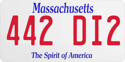 MA license plate 442DI2