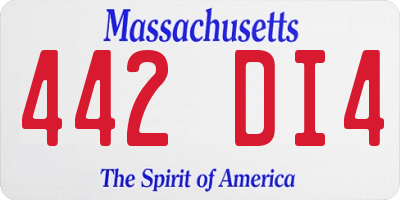 MA license plate 442DI4