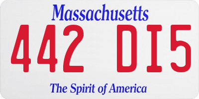 MA license plate 442DI5
