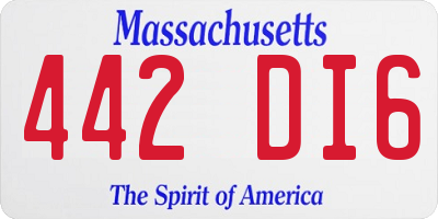MA license plate 442DI6