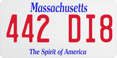MA license plate 442DI8