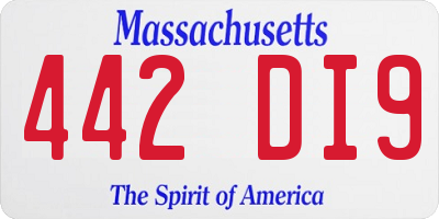 MA license plate 442DI9