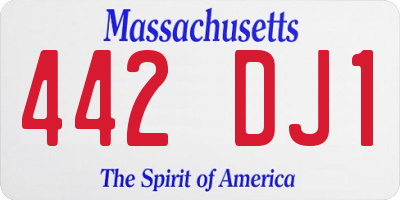 MA license plate 442DJ1