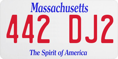 MA license plate 442DJ2