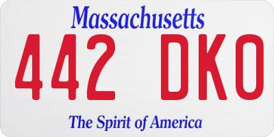 MA license plate 442DK0