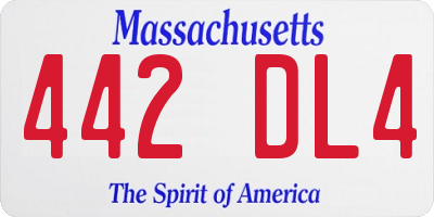 MA license plate 442DL4