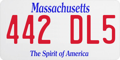 MA license plate 442DL5