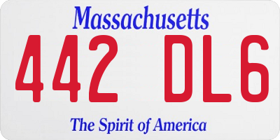 MA license plate 442DL6