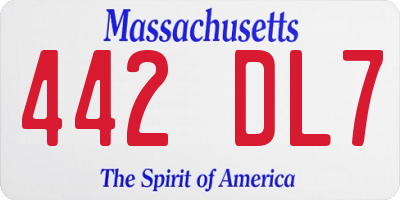 MA license plate 442DL7