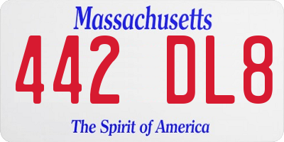 MA license plate 442DL8