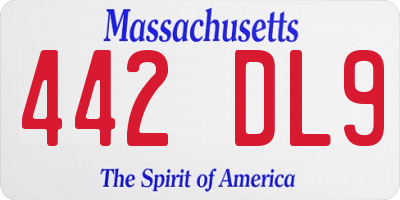 MA license plate 442DL9