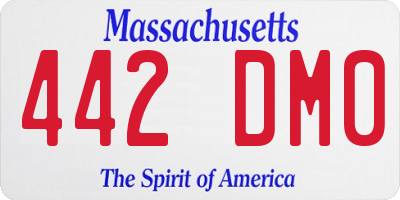 MA license plate 442DM0