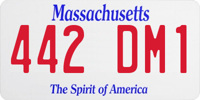 MA license plate 442DM1