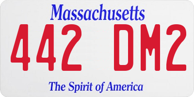 MA license plate 442DM2
