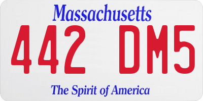 MA license plate 442DM5