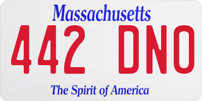 MA license plate 442DN0