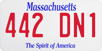 MA license plate 442DN1