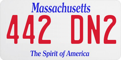 MA license plate 442DN2