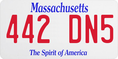 MA license plate 442DN5