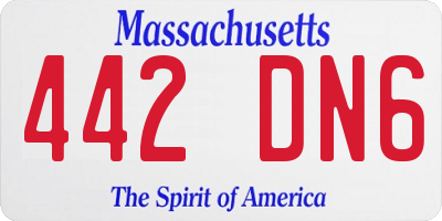 MA license plate 442DN6