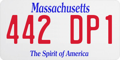 MA license plate 442DP1