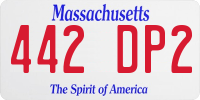 MA license plate 442DP2