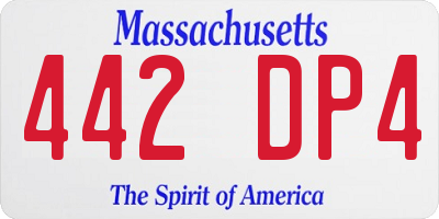 MA license plate 442DP4