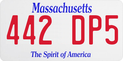 MA license plate 442DP5