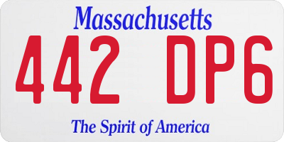 MA license plate 442DP6