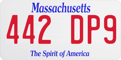 MA license plate 442DP9