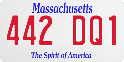 MA license plate 442DQ1
