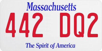 MA license plate 442DQ2
