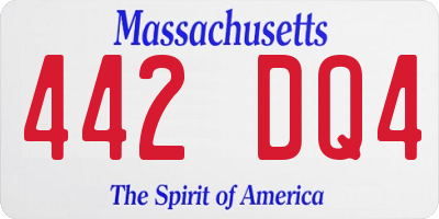 MA license plate 442DQ4