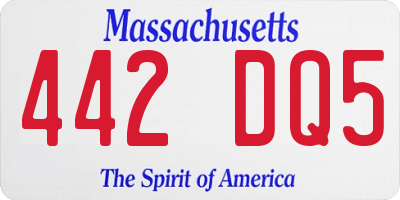 MA license plate 442DQ5