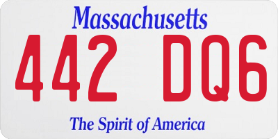 MA license plate 442DQ6