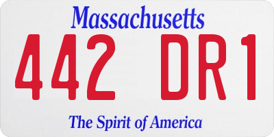 MA license plate 442DR1