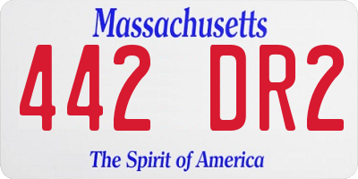 MA license plate 442DR2