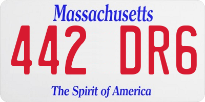MA license plate 442DR6