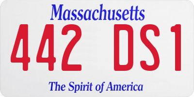 MA license plate 442DS1