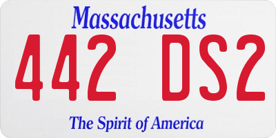MA license plate 442DS2