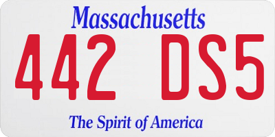 MA license plate 442DS5