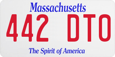 MA license plate 442DT0