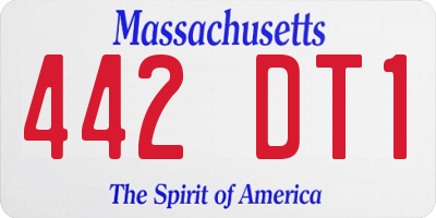 MA license plate 442DT1