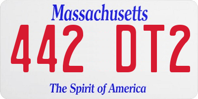 MA license plate 442DT2