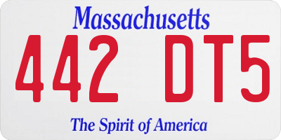 MA license plate 442DT5