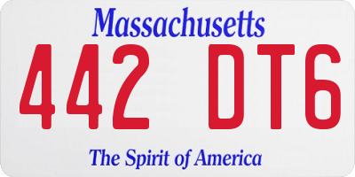 MA license plate 442DT6
