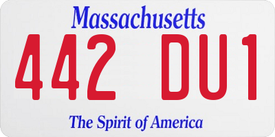 MA license plate 442DU1