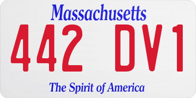 MA license plate 442DV1
