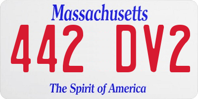 MA license plate 442DV2